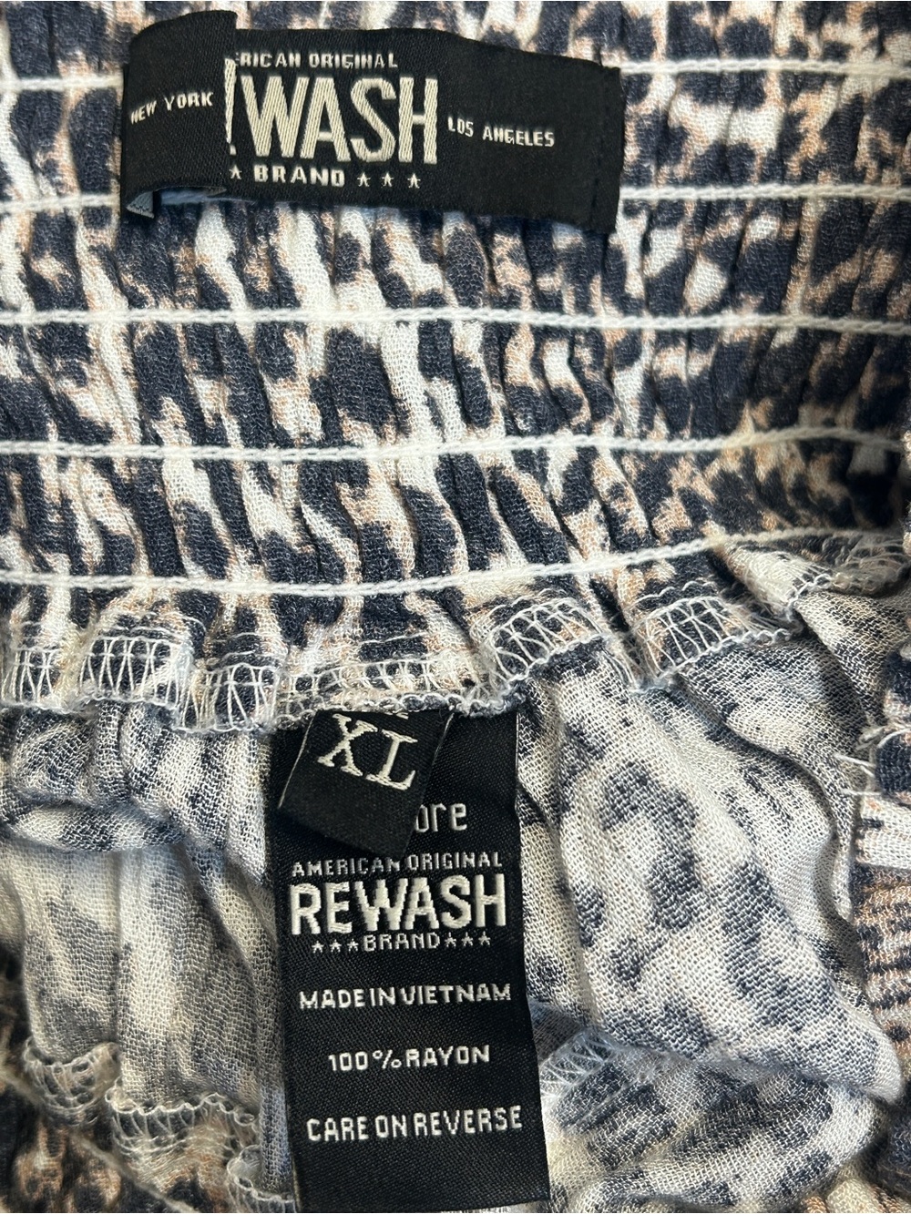 Rewash Beige and Black Leopard-Print Wide Leg Pants Women’s XL - Picture 3 of 4